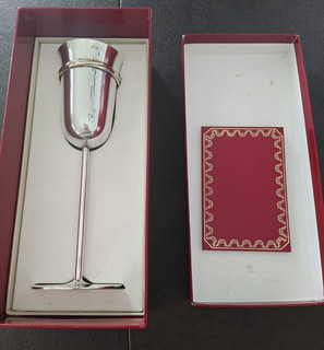 Vintage Cartier sterling silver champagne flute. Berlusconi 1991