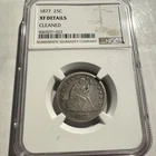 1877 P Seated Liberty Quarter NGC XF Details
