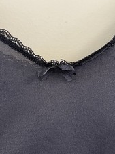 Vassarette Black Lace Trim Camisole Tank Top Size Large USA Made Vintage