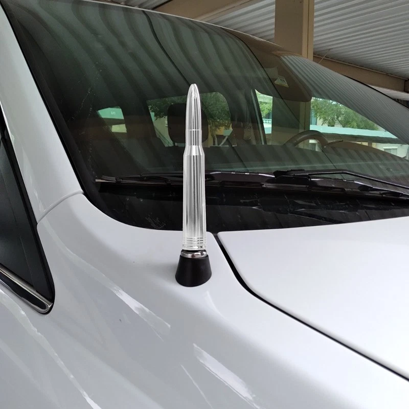 5.3 inch Chrome Bullet Antenna 50 Cal Caliber For FORD MUSTANG 1979-2009 + Screw - Image 3 of 4