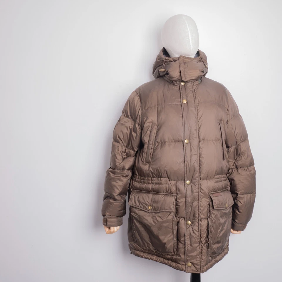 Chaqueta acolchada de invierno BURBERRY BRIT para hombre marrón cremallera completa con capucha a cuadros Nova L Foto 3 de 4