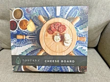 Toscana Mariner Charcuterie & Cheese Board And Tools Set, Lazy Susan, New in Box