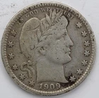 F/VF 1909 S Barber Quarter