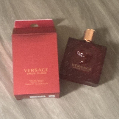 Versace Eros Flame Eau de Parfum Spray, Woody Scent, 3.4 fl oz Regular