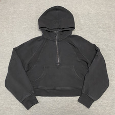 Lululemon Scuba Hoodie Black Oversized Pullover Crop Sweater Size Medium/Large