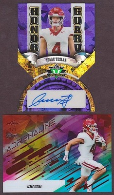 2025 Leaf Eclectic Isaac TeSlaa Honor Guard Purple RC Auto 1/1 + Pure Lions WR