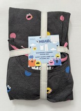 M & S PURE COTTON PYJAMA SET SIZE L SHORT SLEEVE LONG LEG OMBALLS CHARCOAL GREY