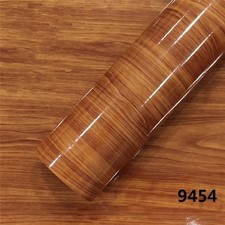 High Gloss Wood Grain Vinyl For Car Interior Furniture Countertop Wrap Sticker