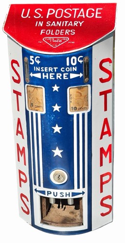 Vintage 1940s Munro Matlack Porcelain 5 & 10 Cent US Postage Stamp Machine