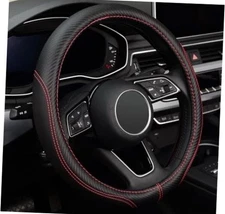 LABBYWAY Microfiber Leather Auto Car Steering Wheel Cover, Universal Fit Black