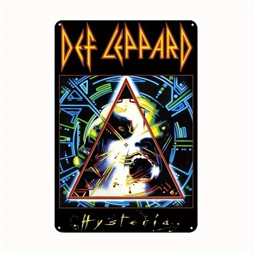 Hysteria Band Vintage Classic Rock Tin Metal Signs Home Décor 8x12