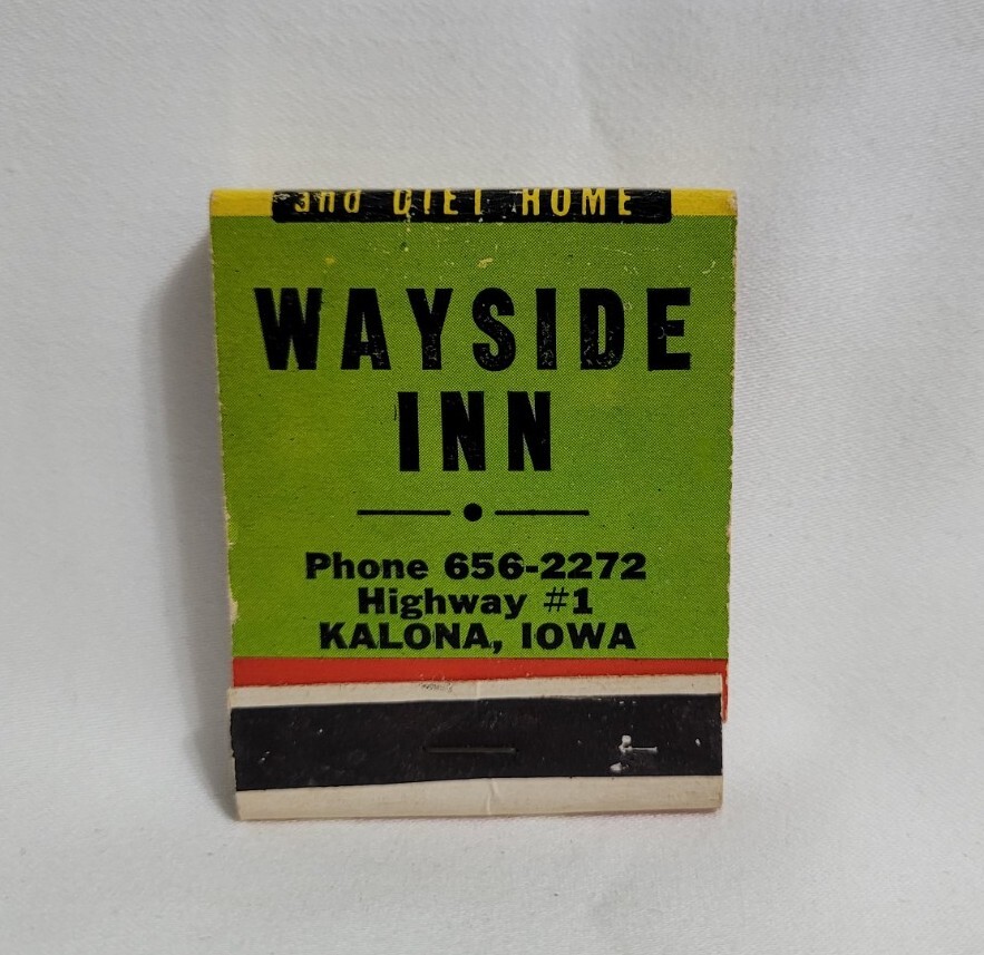 Vintage Wayside Inn Restaurant Matchbook Kalona Iowa Advertising
