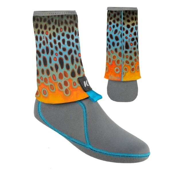Korkers 3.5mm I-Drain Guard Socks - Size Small (7-8) - DeYoung Brown Flank