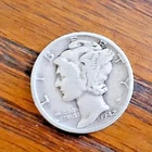 1942-D Mercury Dime AU Vintage Coin 1942 D 90% Silver Dime