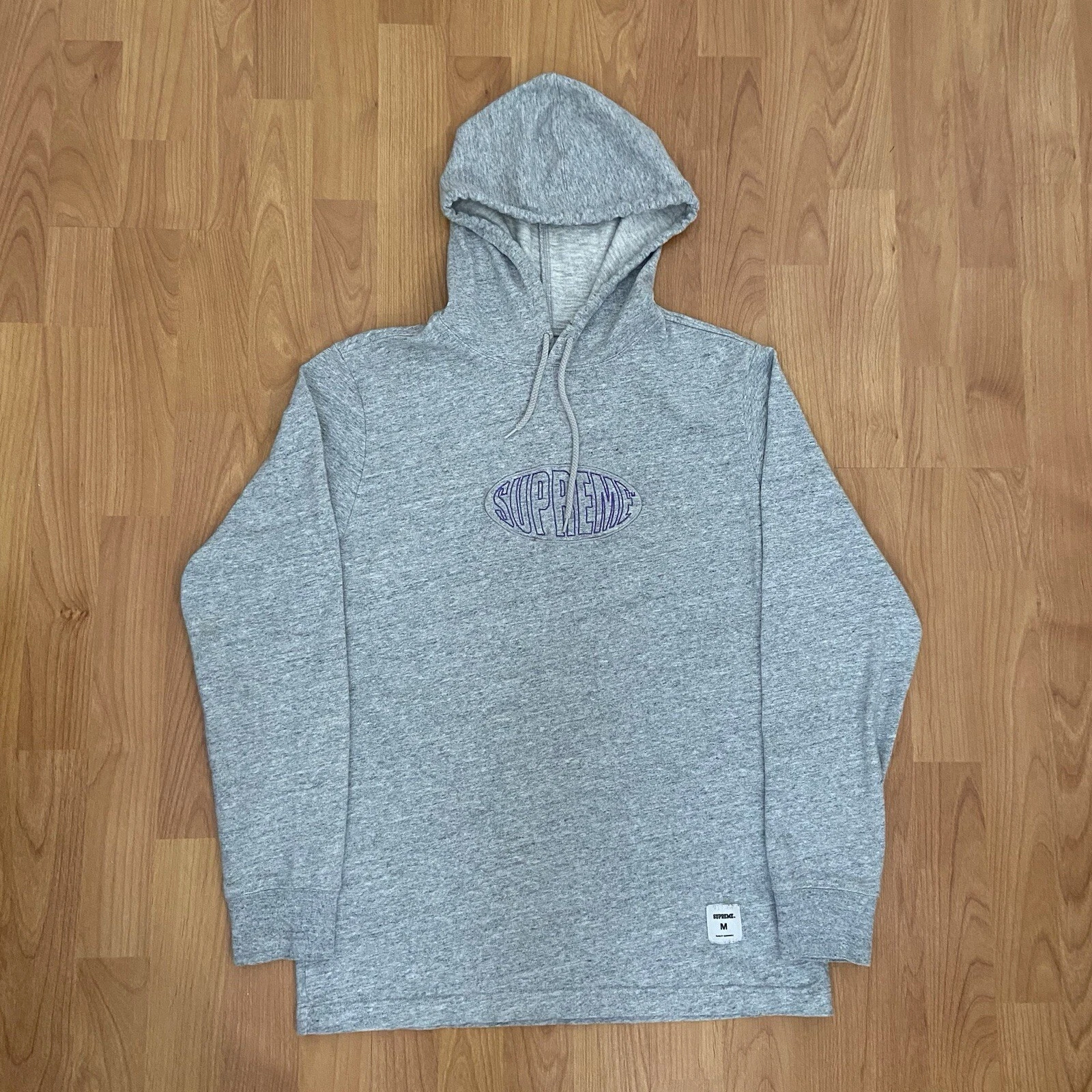 Chemise à capuche homme Supreme logo violet déformé taille M