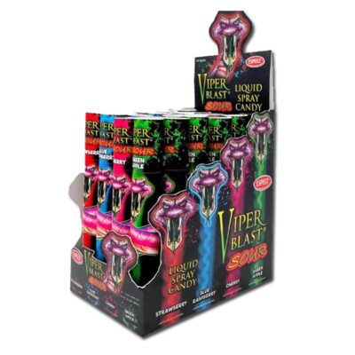 Viper Blast Sour Liquid Spray Candy - 1.35 oz Display Case of 24, Assorted