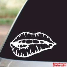 BITING BOTTOM LIP VINYL DECAL CAR TRUCK WINDOW BUMPER STICKER CUTE SEXY WALL JDM