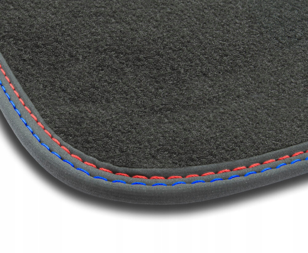 Tapis de sol velours Premium élégant finition Rouge&Bleu pour Ford Fiesta VII