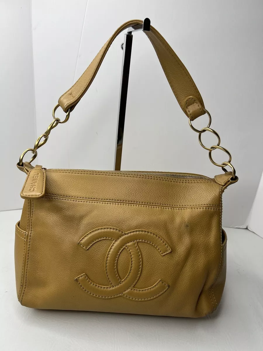 Chanel Vintage CC Dark Nude Caviar Hobo Shoulder Hobo Bag