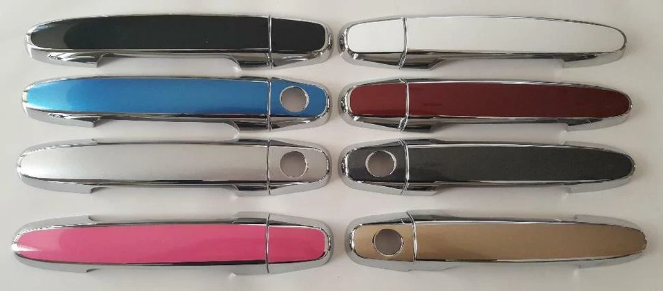 Superposiciones de manija de puerta de color y cromo personalizadas Toyota Camry 2002-2006 TÚ ELIGES CLR Foto 3 de 4