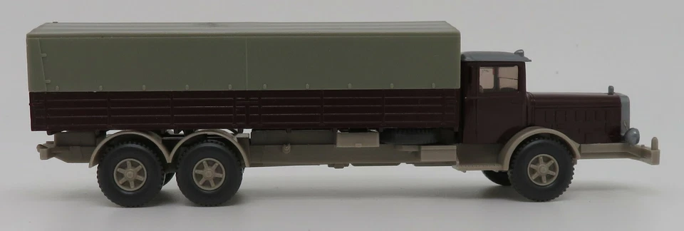 Micro WIKING Ho 1/87 Camion Mercedes MB Lkw L10000 Marrone Scuro #20843 No. Box - Immagine 3 di 4