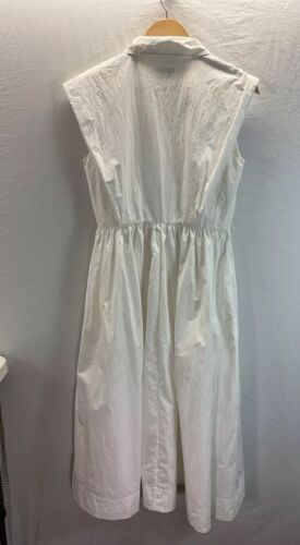 CO Essentials Women's Size S shirt midi Dress sleeveless white pockets $857 - Picture 2 of 12