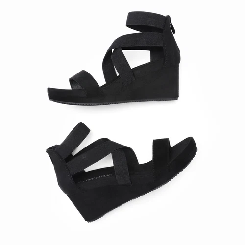 Women Casual Platform Wedge Sandals Open Toe Back Zipper Dress Shoes - Picture 9 of 28
