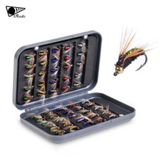 50 Flies Bead Head Nymph Fly Fishing Dry Bead...