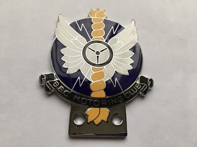 C1970s VINTAGE  B.B.C.MOTORING CLUB ENAMEL CAR BADGE
