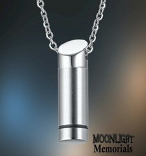 New Cylinder Stainless Steel Cremation Urn Keepsake Ash Silver Memorial Necklace