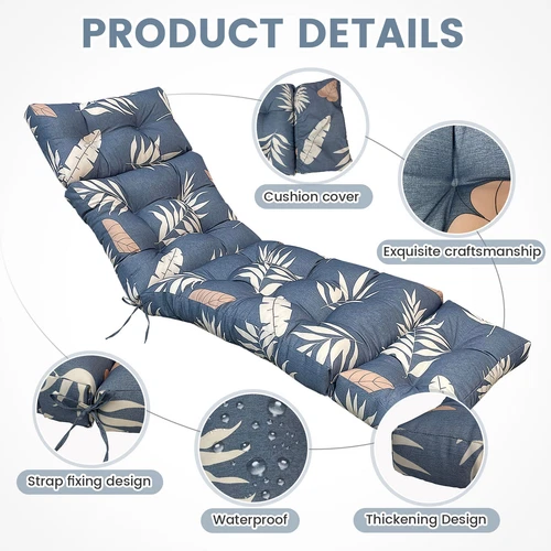 Outdoor Chair Cushion Lounge Chair Cushion Thick Beach Chaise Lounge Cushion New - Picture 60 of 60