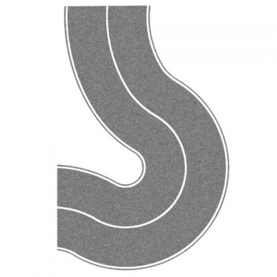 2 40mm Soft Curved Road Sheets & Stickers-N 1/160-STILL 34204