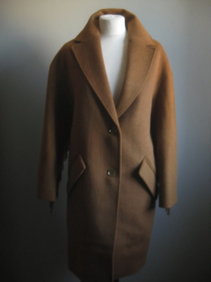 GUESS WOOL TRENCH COAT 4 6 8 Long blogger relaxed fringe cowboy NEW £205 MARTINE - Image 4 of 4