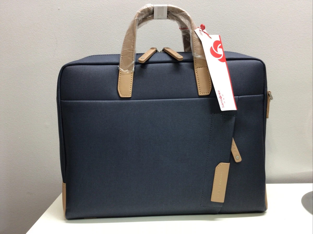 SAMSONITE RED BRILLO BRIEFCASE ATTACHE CROSSBODY DETATCHABLE STAP
