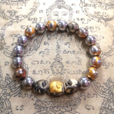Bracelet Leklai Silver Phra Somdej Toh Mala Praying Beads Thai