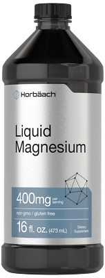 Liquid Magnesium 400mg | 16 oz | Vegetarian, Non-GMO & Gluten Free | by Horbaach