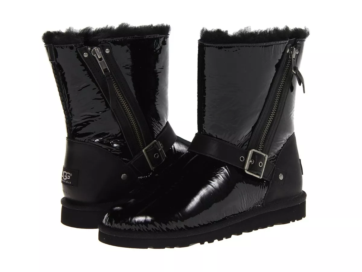 Ugg black patent boots deals