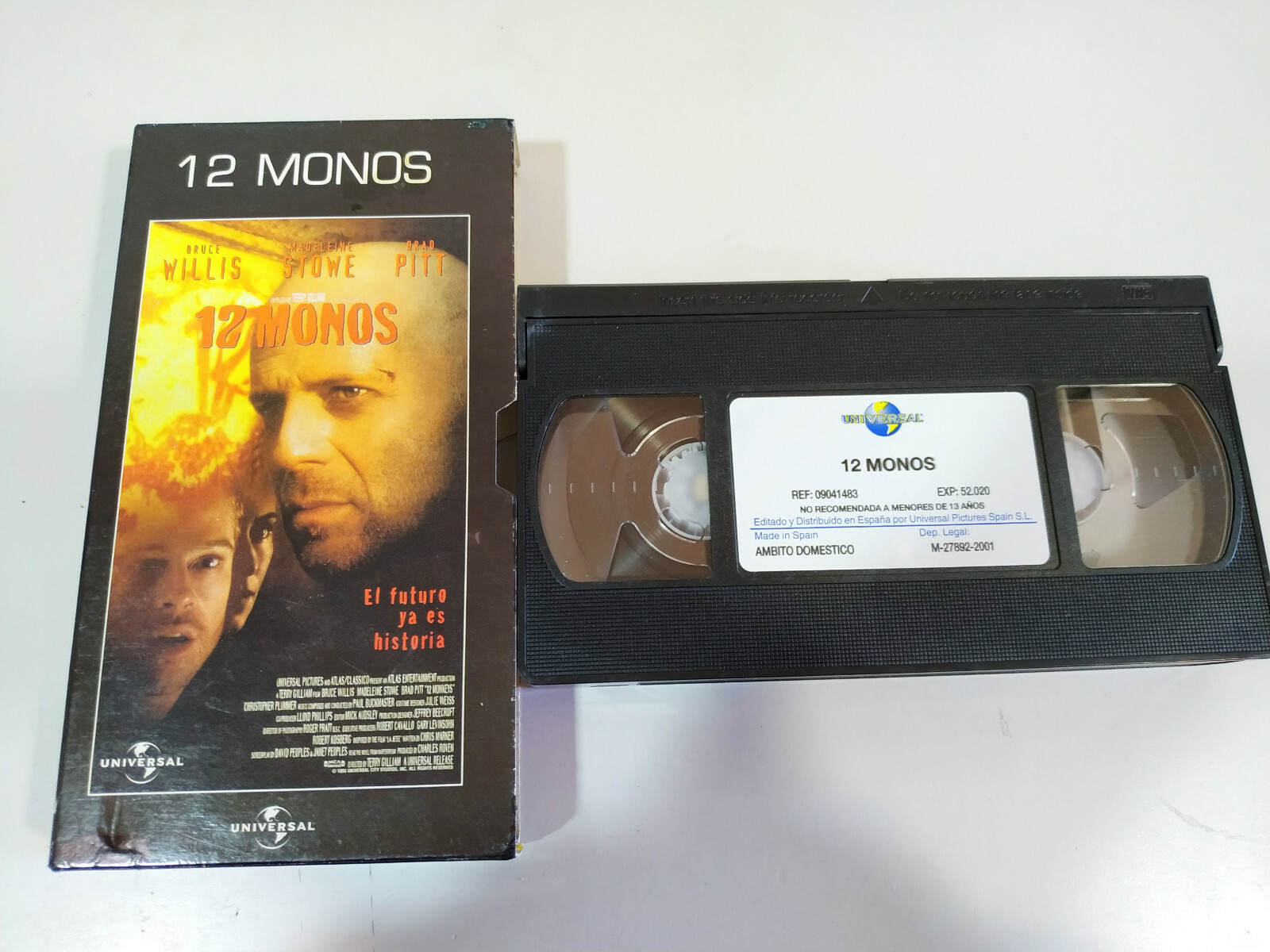 12 Monkeys Bruce Willis Brad Pitt Madeleine Stowe - VHS Tape Spanish 3T