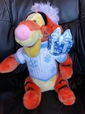 HOLIDAY 13" Tigger Plush Disney Store Snowflake Sweater Cap Winnie The Pooh