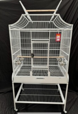Parrot-Supplies Tampa II Papageienkäfig oben offen mit Ständer - weiß