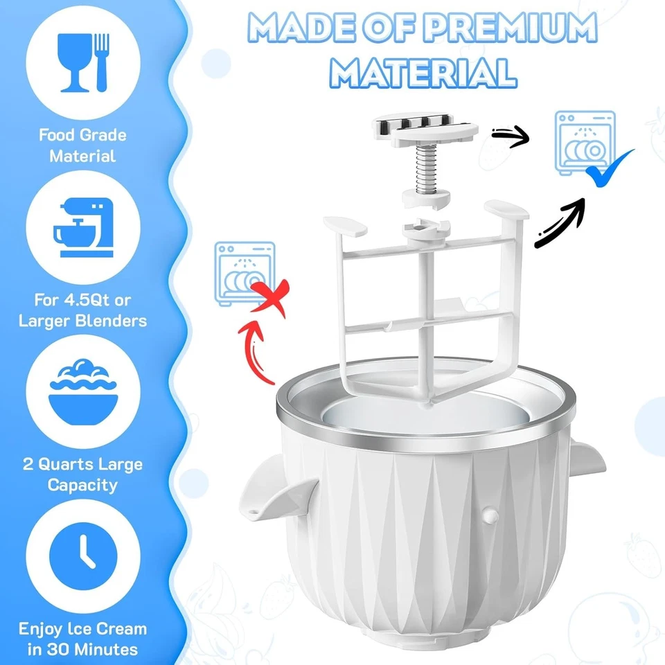 Attachment for KitchenAid Stand Mixers for Making Ice Cream & Sorbet - Image 3 of 4