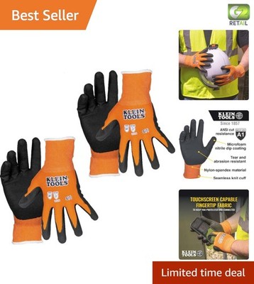 Comfortable Cut Resistant Gloves with Touchscreen Capability - 2-Pairs in Small