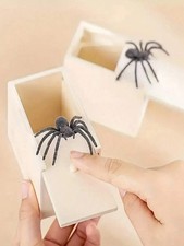 Spider In A Box Prank Wooden Scare Box Toy Trick Scary Halloween Party Pro Gift.