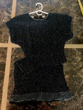 Vintage Laurence Kazar Pure Silk and Sequin Cocktail Party Dress Size S
