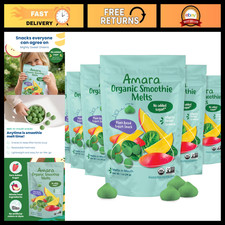 Organic Smoothie Melts - Mighty Sweet Greens - Healthy Baby Snacks - 6 Resealabl