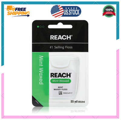 Waxed Dental Floss, Mint, Plaque Remover for Teeth Shred Resistant 1 Pack, 55 yd