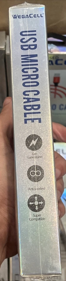 New 5ft WegaCell USB Micro Cable, Fast Charge, Anti Knotted, Each Sold Separate - Image 3 of 3