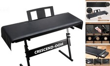 Piano Keyboard Dust Cover   Black Waterproof Faux Leather Top with Soft Felt