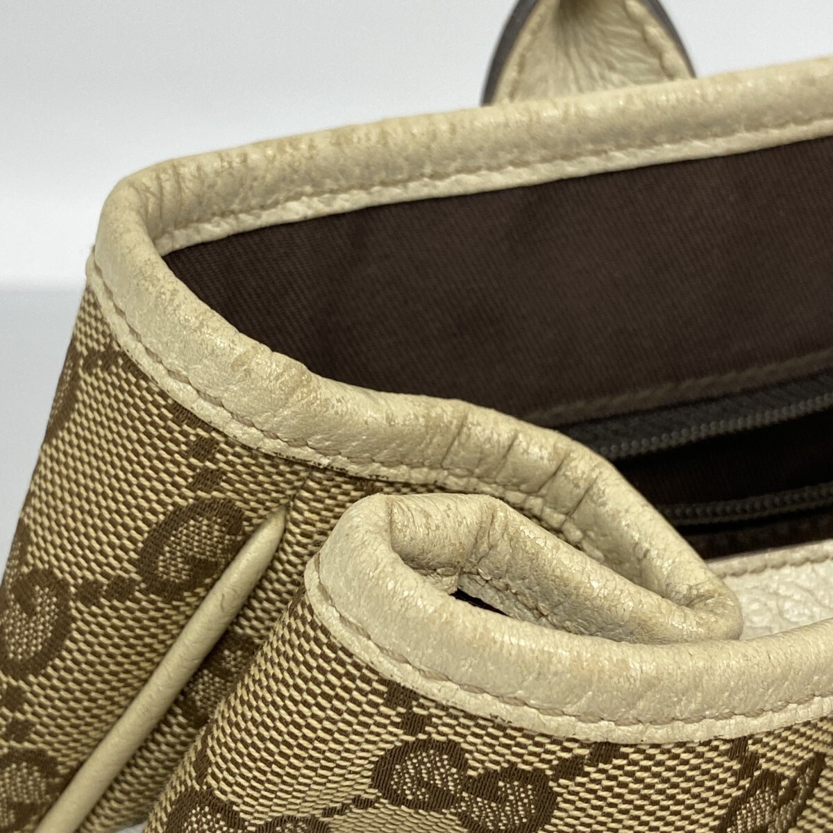 GUCCI Tote Bag GG Canvas sherry line 163805 Canvas champagne gold hardware 49169 thumbnail 8