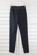 STELLA MCCARTNEY $695 Sheer Mesh Embroidered Lace Side Leggings Pants Size IT 34